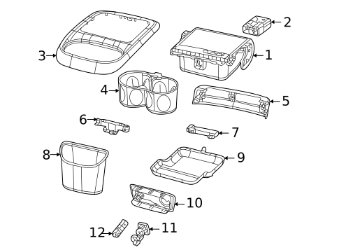Center Console for 2022 Chrysler Pacifica #3