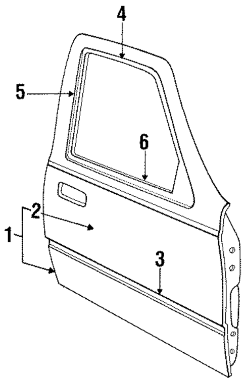 Exterior Trim - Front Door for 1989 Ford Tempo #0