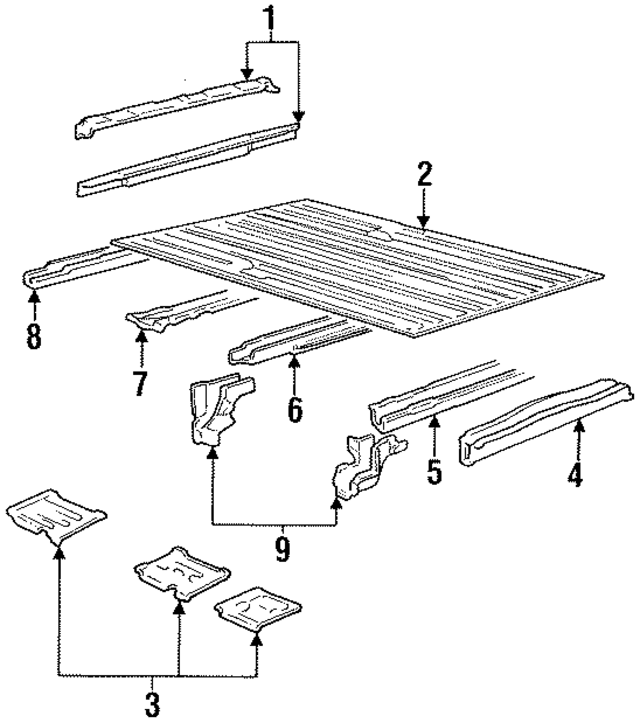E8UZ1511252B - Body: Floor Extension for Ford: E-150 Econoline, E-150 Econoline Club Wagon, E-250 Econoline, E-250 Econoline Club Wagon, E-350 Econoline, E-350 Econoline Club Wagon Image
