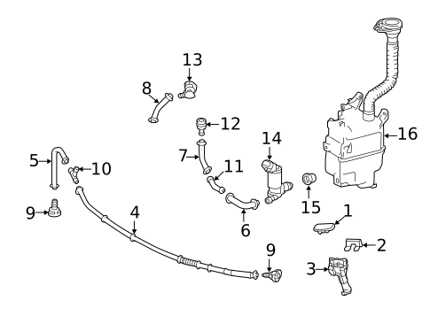 Washer Components for 2015 Lexus RX350 #0