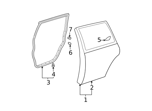 Door & Components for 2001 Toyota Highlander #0