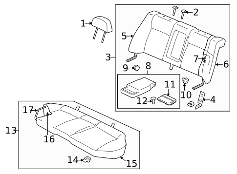 Rear Seat Components for 2006 Mitsubishi Lancer #0