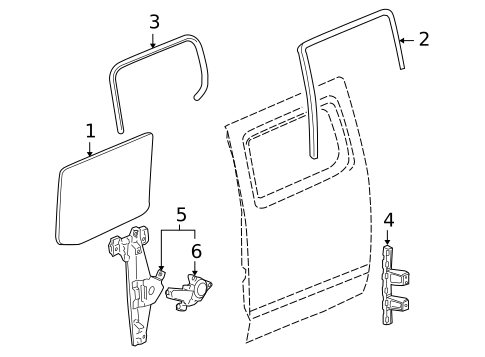 Glass - Rear Door for 2010 Hummer H3T #0