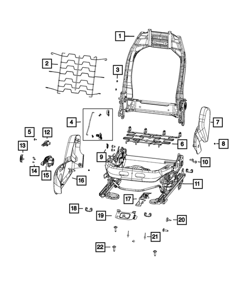 Front Seats - Adjusters, Recliners, Shields and Risers for 2020 Jeep Compass #3