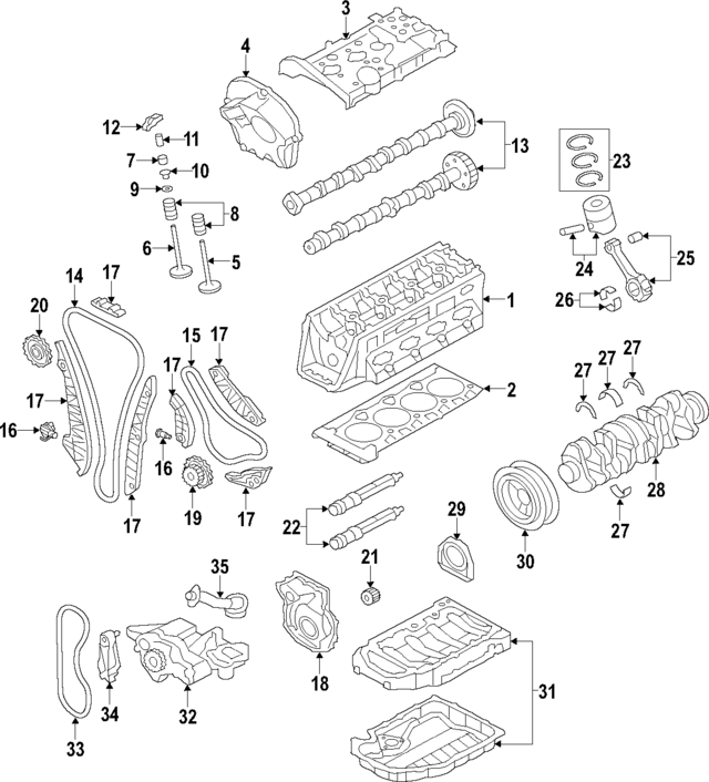 6J198151B - Engine: Engine Piston Ring for Audi Image