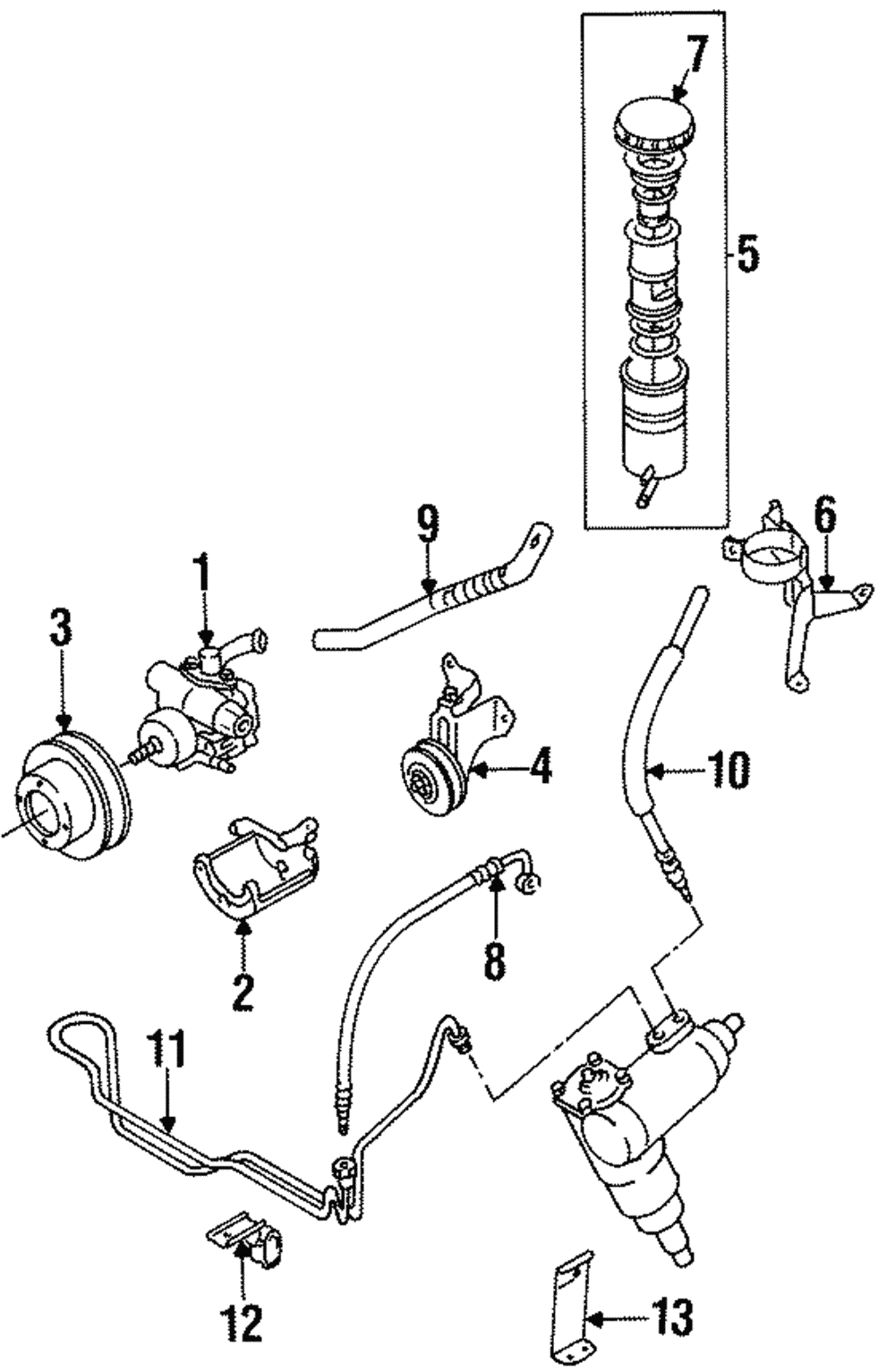 1993-1997 Isuzu Rodeo Power Steering Suction Hose 8970865782