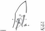 51337182132 - Vehicle Trim: Window Lifter Without Motor, Front Right for BMW Image