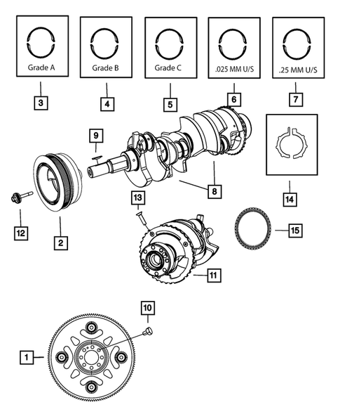 Crankshaft, Piston, Drive Plate, Flywheel, and Damper for 2009 Dodge Durango #0