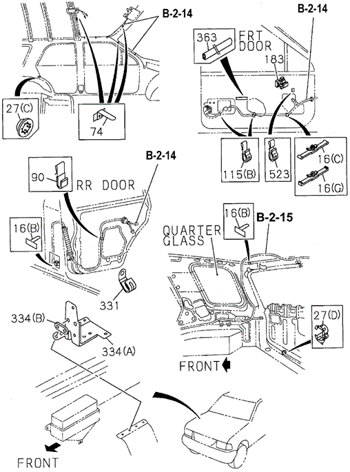 Wiring Harness Clips (Door - Roof) for 1997 Honda Passport #0