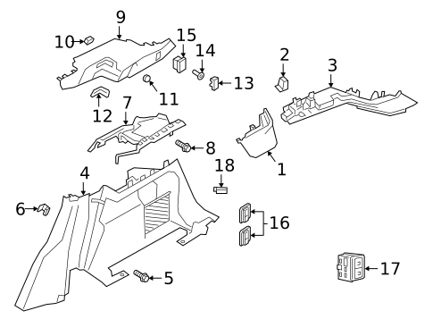 Interior Trim - Quarter Panels for 2022 Land Rover Range Rover Evoque #0