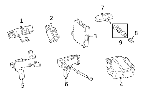 Tire Pressure Monitor Components for 2013 Lexus LS600h #0