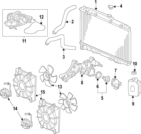 Radiator & Components for 2012 Honda Crosstour #1