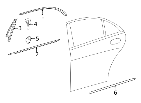 Exterior Trim - Rear Door for 2025 Mercedes-Benz S500 #0