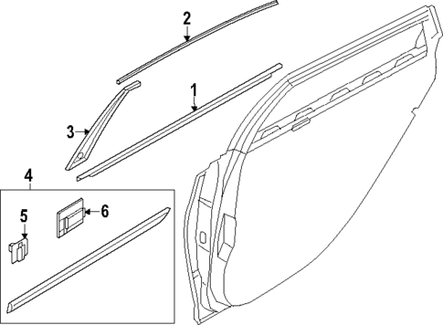 Exterior Trim - Rear Door for 2025 Genesis G90 #0