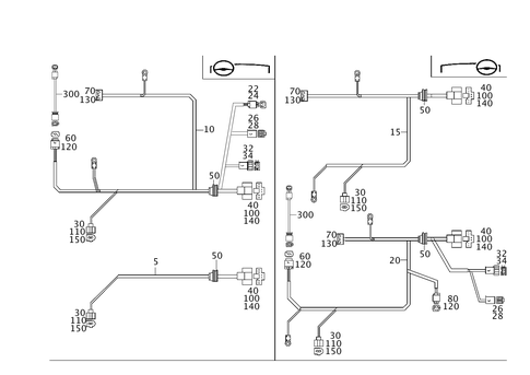 Cable Harness for Air Conditioner and Headlamp Cleaning System for 2002 Mercedes-Benz C230 #0