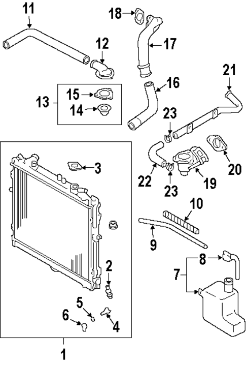 Radiator & Components for 2002 Kia Sportage #0