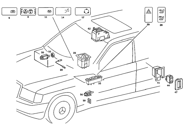 1268204910 - Electrical System: Switch for Mercedes-Benz Image image