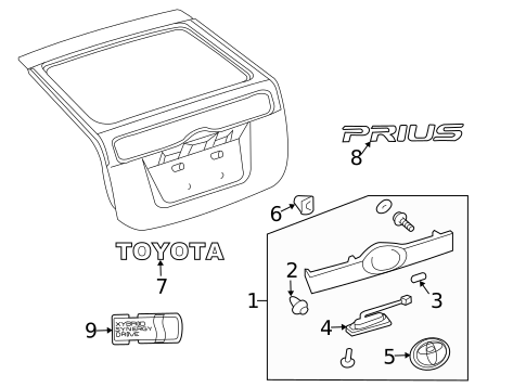 Exterior Trim - Lift Gate for 2005 Toyota Prius #0