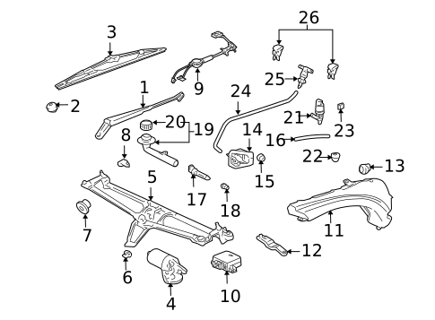 Wiper & Washer Components for 1999 Porsche 911 #1