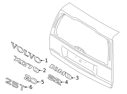 Exterior Trim - Lift Gate for 2008 Volvo XC70 #0