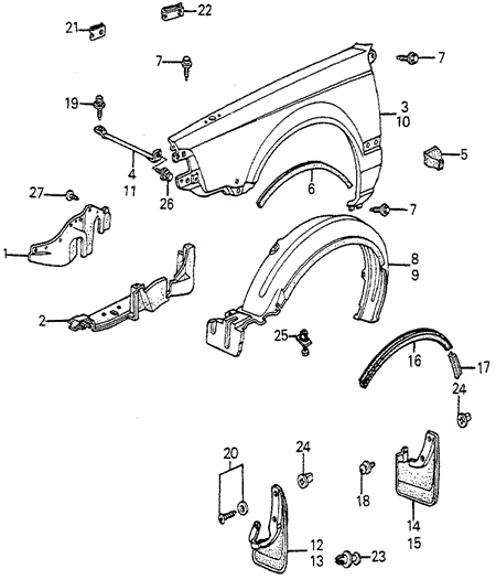 Front Fender for 1984 Honda Accord #0