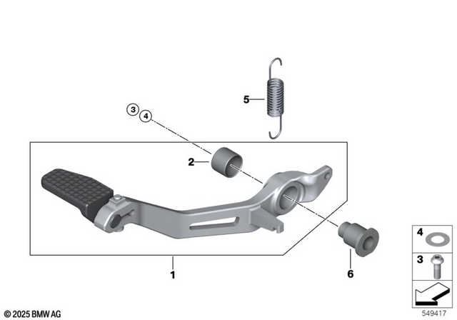 77255A73C87 - Pedals: Gearshift Lever, Adjustable for BMW-Motorrad Image