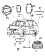 SK70BD1AA - Electrical: Reading Lamp for Chrysler: Town &amp; Country | Dodge: Caravan, Grand Caravan Image