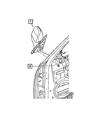 1GJ051EMAB - Doors, Door Mirrors and Related Parts: Outside, Rearview, Electric, Heated Mirror, Left for Mopar Image
