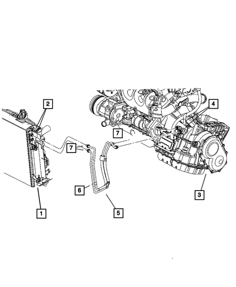 Lines, Transmission Oil Cooler for 2007 Dodge Caravan #0