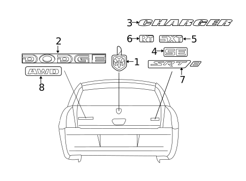 Exterior Trim - Trunk for 2006 Dodge Charger #0