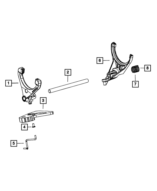 68161352AB - Transfer Case and Power Transfer Unit: Shift Rail for Mopar Image