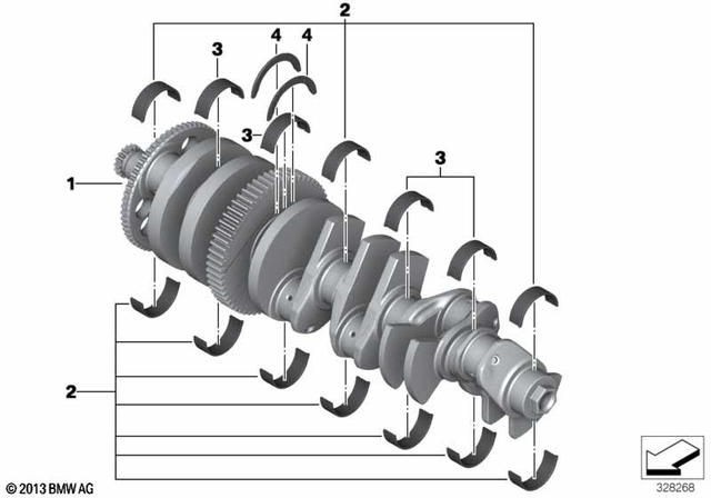 11217727629 - Engine: Main Bearing Shell/Violet -  for BMW-Motorrad Image
