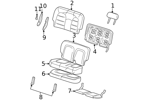 Rear Seat Components for 2003 Ford Explorer #3