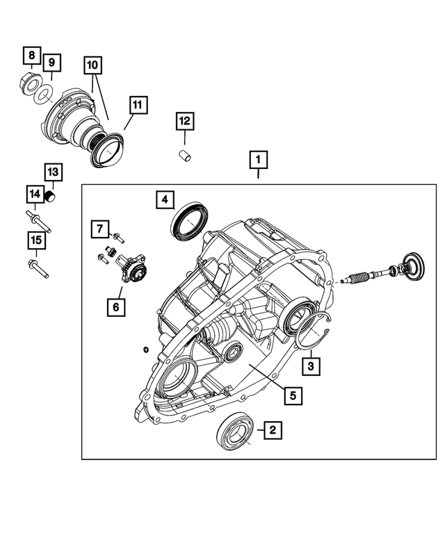 68545632AA - Transfer Case and Power Transfer Unit: Rear Case Half for Mopar Image
