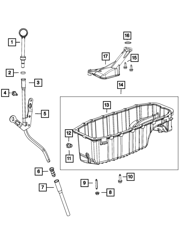 68211427AA - 1.4L Turbo; Engine: Engine Oil Indicator Tube for Mopar Image