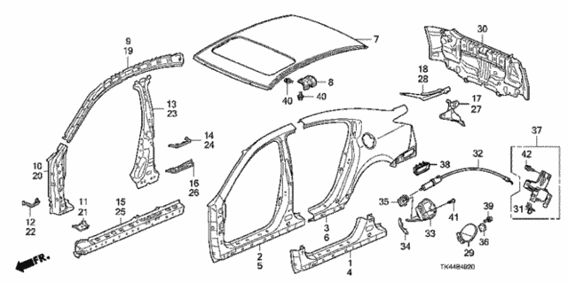 Outer Panel - Rear Panel for 2012 Acura TL #0