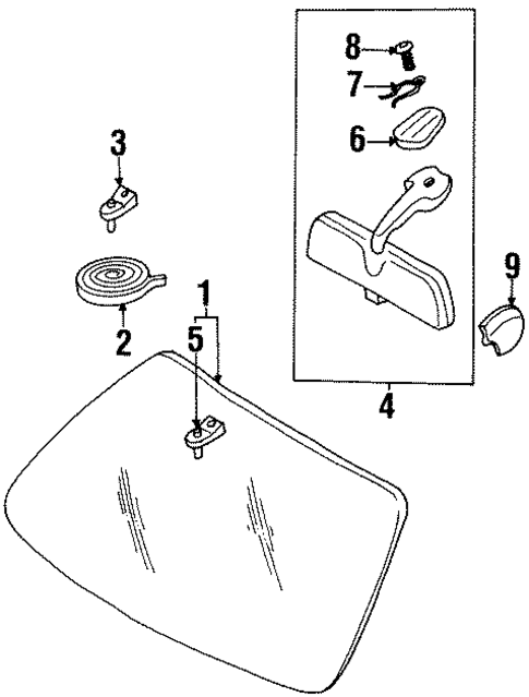 Glass - Windshield for 1997 Nissan Altima #0