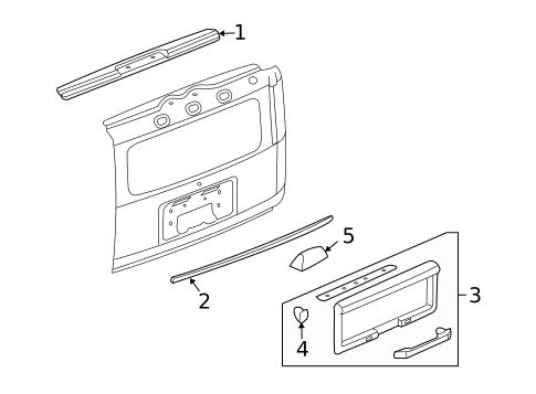 Exterior Trim - Lift Gate for 2004 Hummer H2 #0