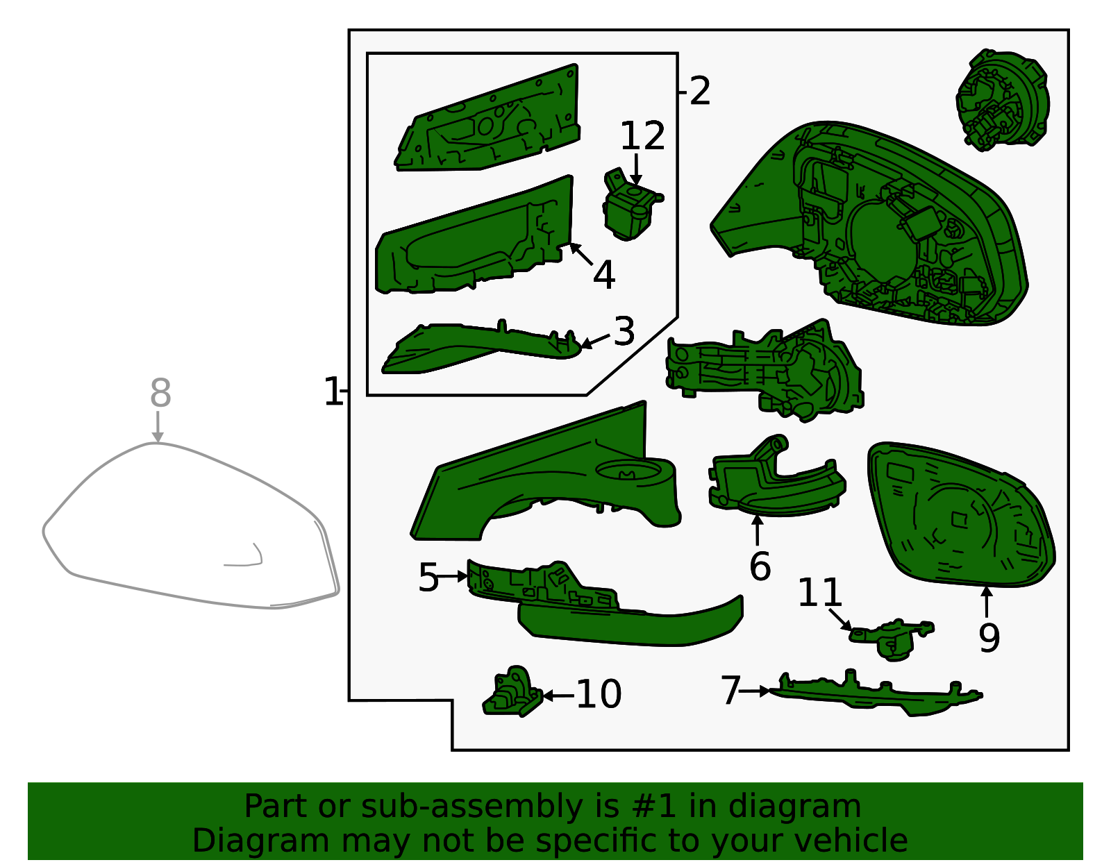2023-2024 Subaru Solterra Mirror Assembly 8791042J91 | OEM Parts