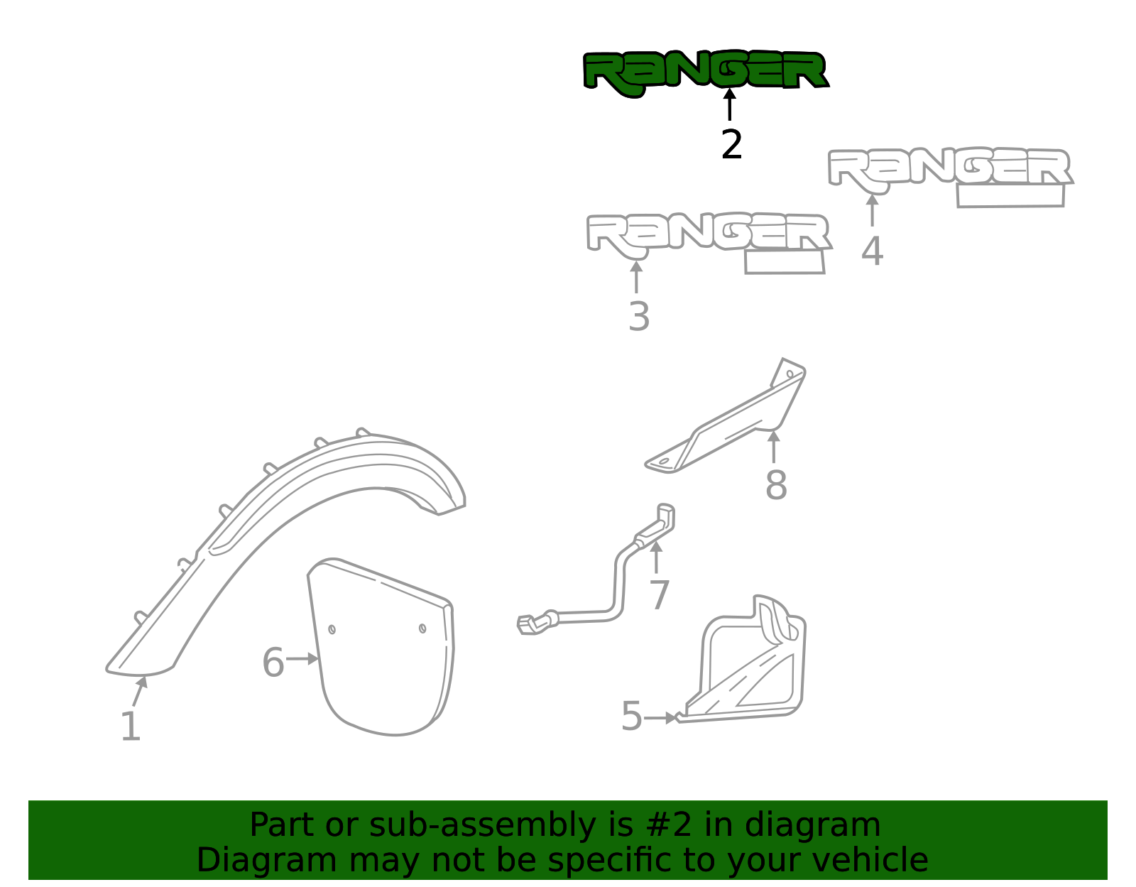 Genuine OEM Ford Part - Fender Emblem F67Z-16720-B | Genuine OEM Ford ...