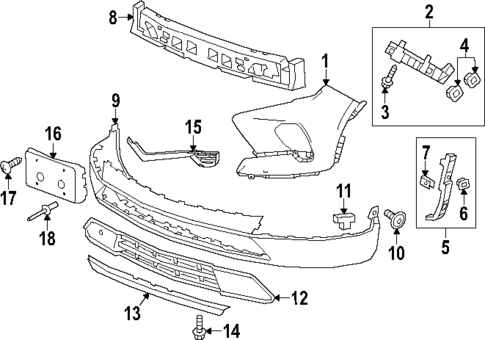 Bumper & Components - Front for 2023 Chevrolet Blazer #0