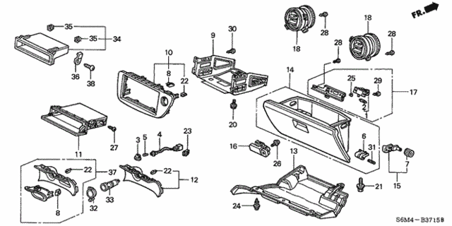 Instrument Panel Garnish (Passenger Side) for 2002 Acura RSX #0