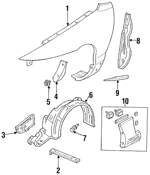 Exterior Trim - Fender for 1994 Ford Probe #0