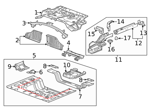 Rear Floor & Rails for 2014 Cadillac ELR #0