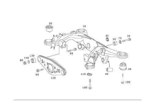 Rear Axle Support for 1999 Mercedes-Benz SL600 #0
