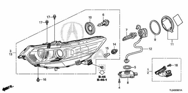 Headlight (HID) for 2011 Acura TSX #0