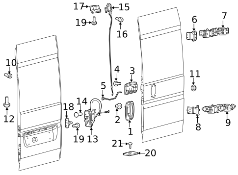 Rear Door for 2019 Ram ProMaster 3500 #1