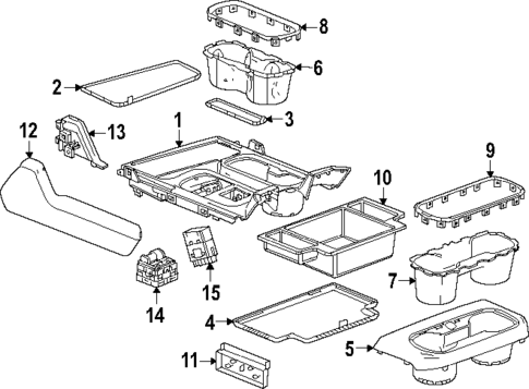 Center Console for 2025 GMC Sierra 1500 #3