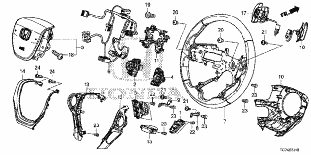 Steering Wheel (-'18) for 2016 Honda Pilot #0