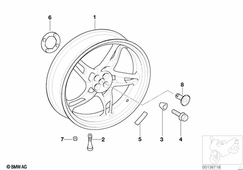 Wheels with Bearings for 2004 BMW-Motorrad R 1150 R #1